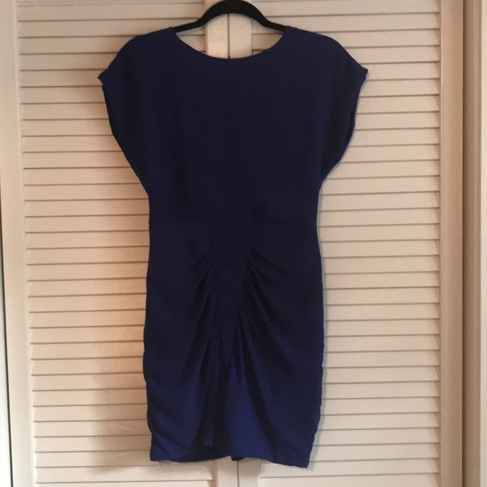 Cobalt open back mini dress